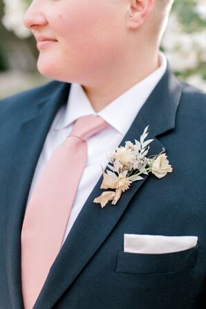 Romantic Boutonniere and Pink Tie