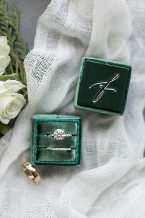 Emerald Ring Box for Wedding at The Langham Hotel in Chicago