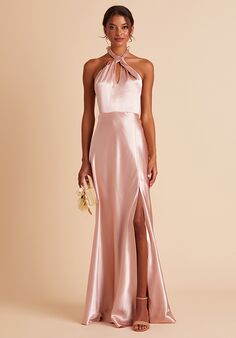 Birdy Grey Monica Dress in Rose Gold Halter Bridesmaid Dress