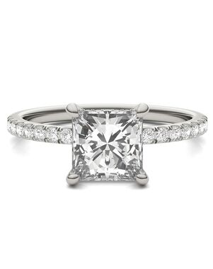 Forever One Moissanite Classic Princess Cut Engagement Ring