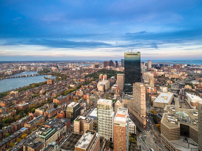 Aerial photo of downtown Boston