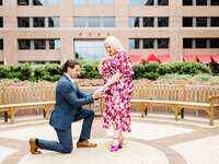 A man proposes to a woman outside