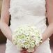 White Bridal Bouquet with White Handle