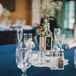 Navy Linens with Glass Centerpiece