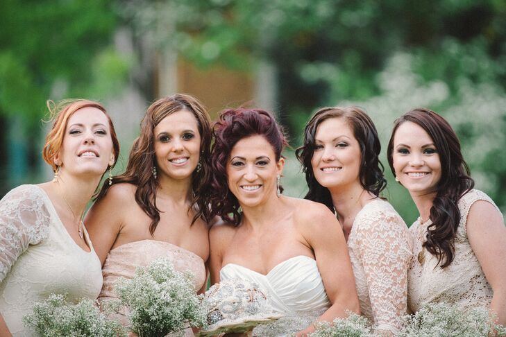 Beige Lace Bridesmaid Dresses