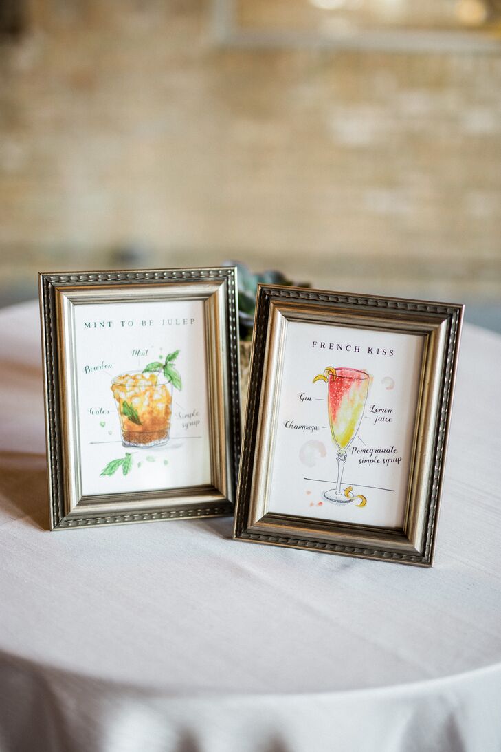 Lauren Monaco Illustrated Signature Cocktail Signs