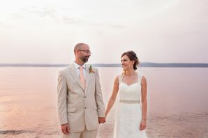 Bride and Groom at Lake Michigan