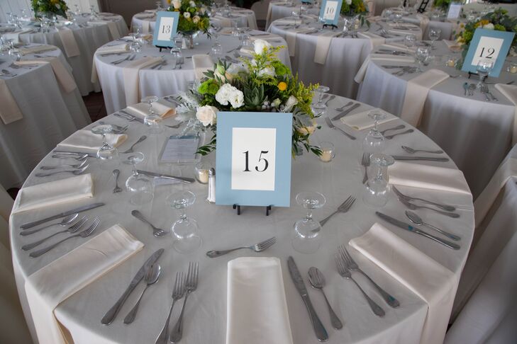 Dining Table Number and Ivory Linens