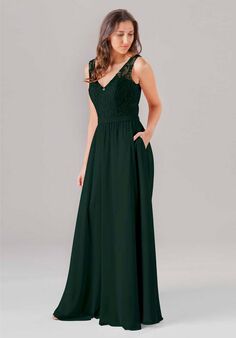 Kennedy Blue Wren V-Neck and Plunge Bridesmaid Dress