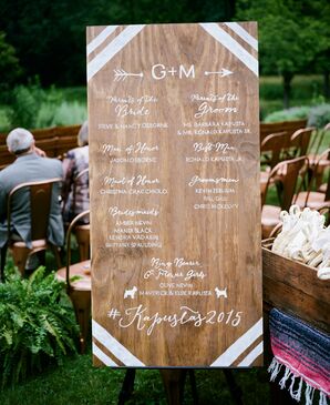 Chic Wooden Wedding Program Sign
