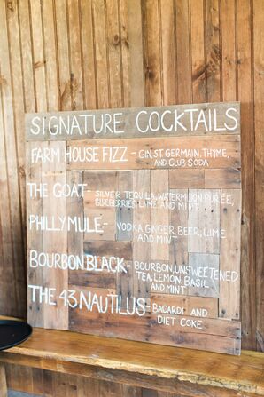 Signature Cocktails Wood Barn Sign