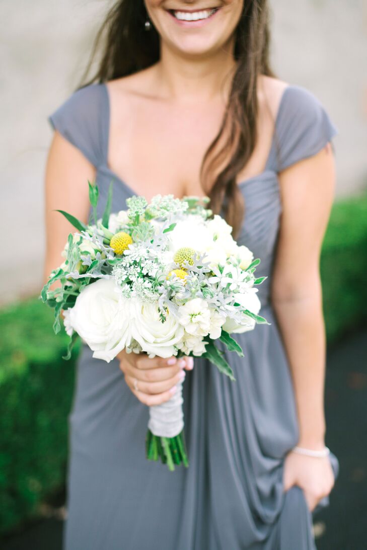 Green and White Bridesmaid Bouquet