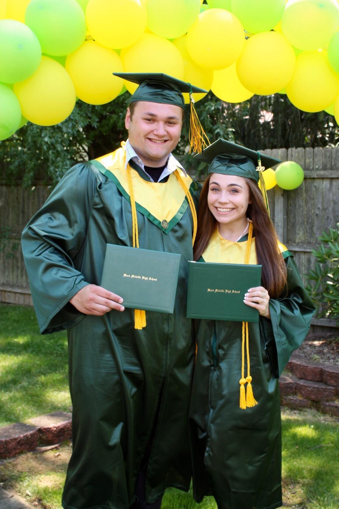 High School Graduation:
We walked across the stage together, celebrating the end of one chapter and the beginning of the next. Graduating side by side reminded us how lucky we were to have found each other so early in life.