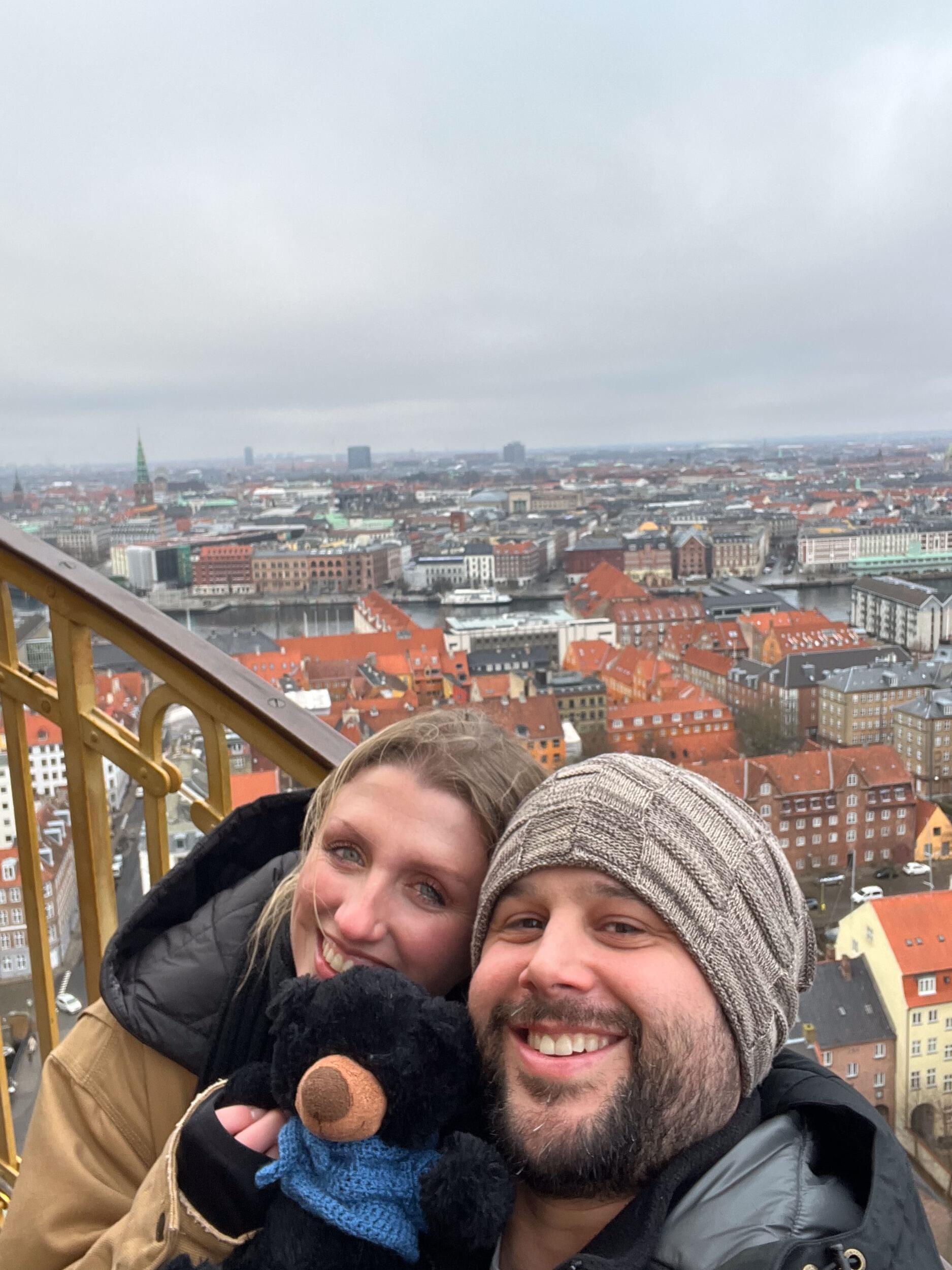 Beary with the new family in Copenhagen