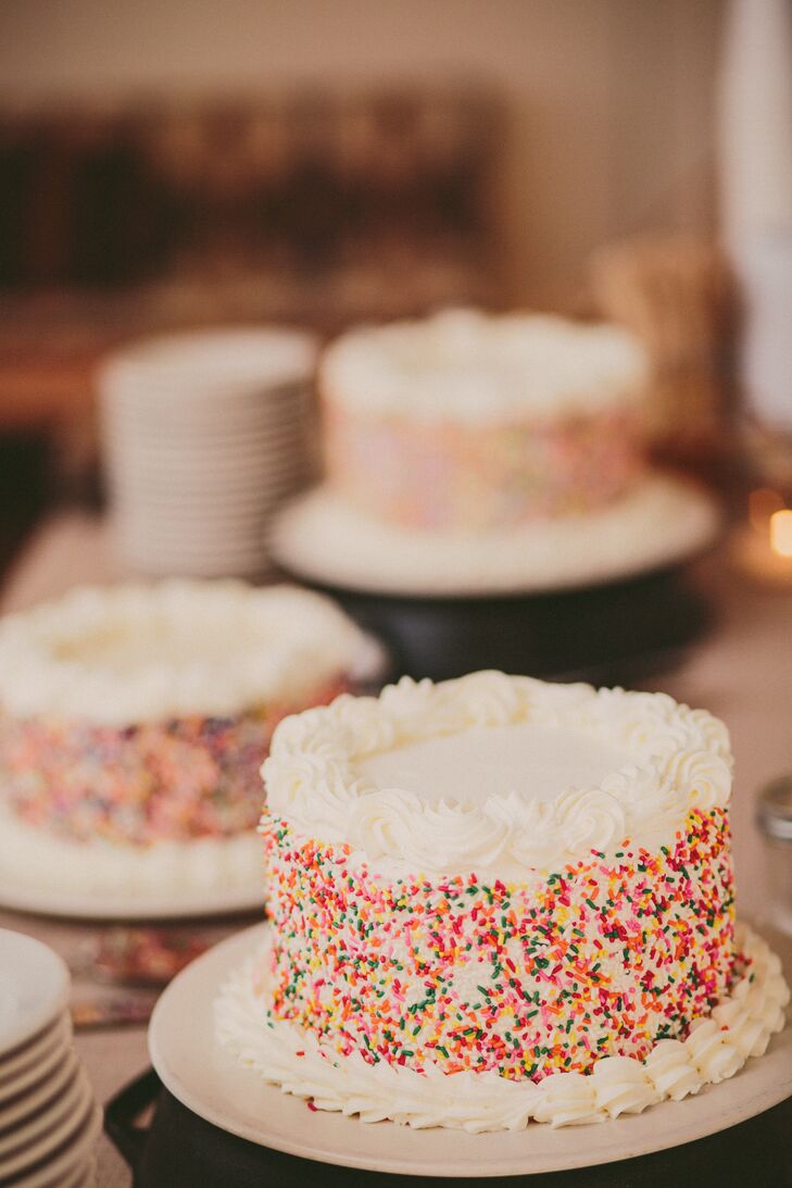 Assortment of White Funfetti Wedding Cakes