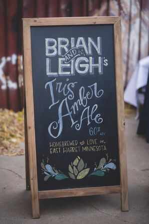 Chalkboard Sign Listing Couple's Home-Brewed Beer