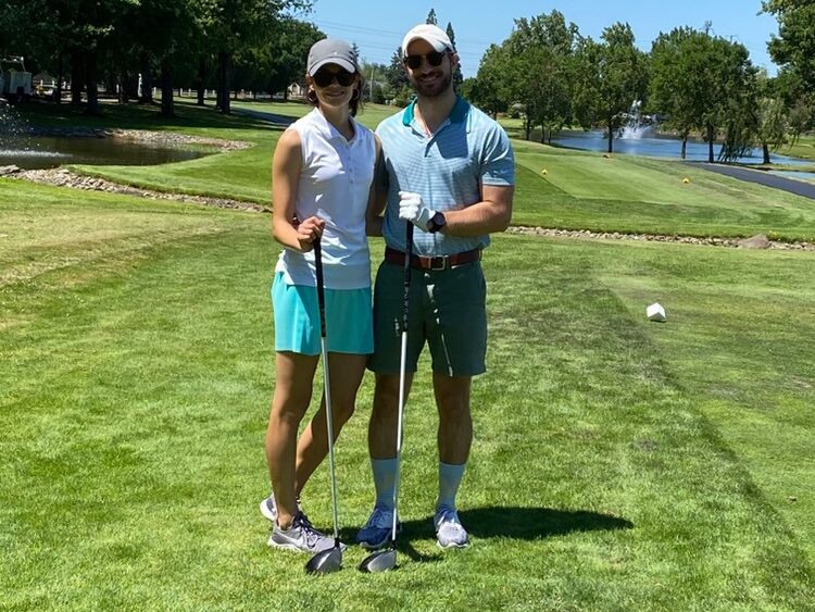 Picture of Golf with the bride and groom!