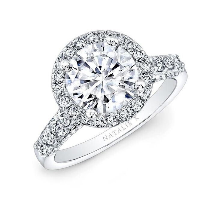 Natalie K halo engagement ring 