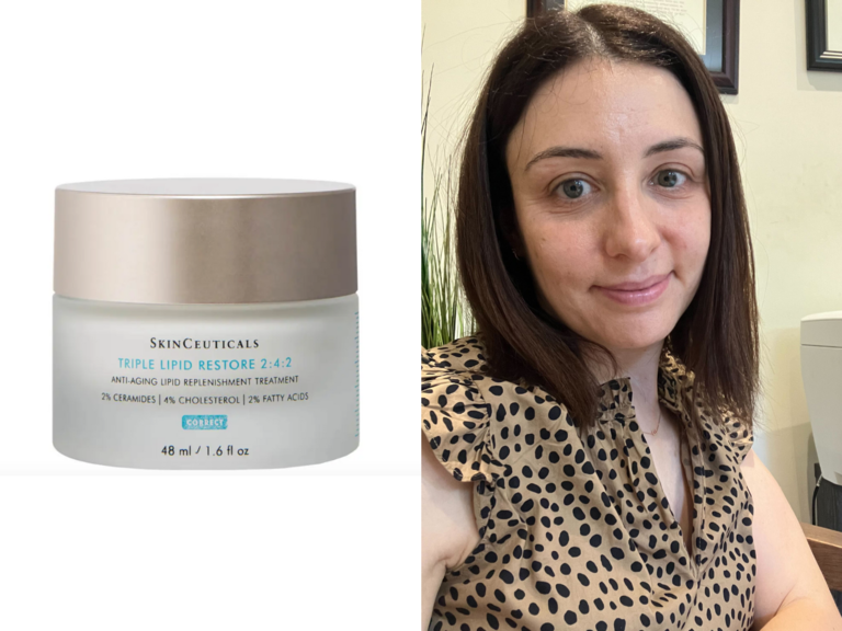 Collage of skinceuticals treatment and Kim