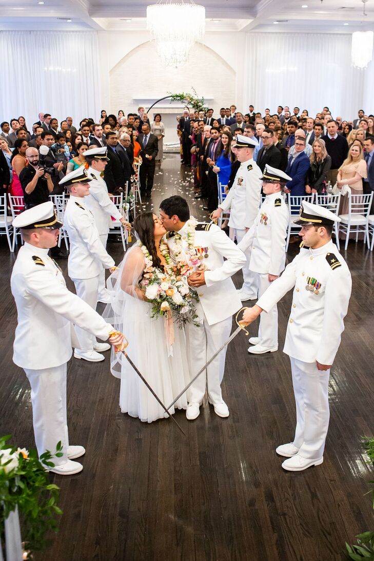 Saber Arch at Military Wedding at Belle Mer in Newport, Rhode Island
