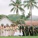 Blush Sequin Bridesmaid Dresses and Classic Tuxedos