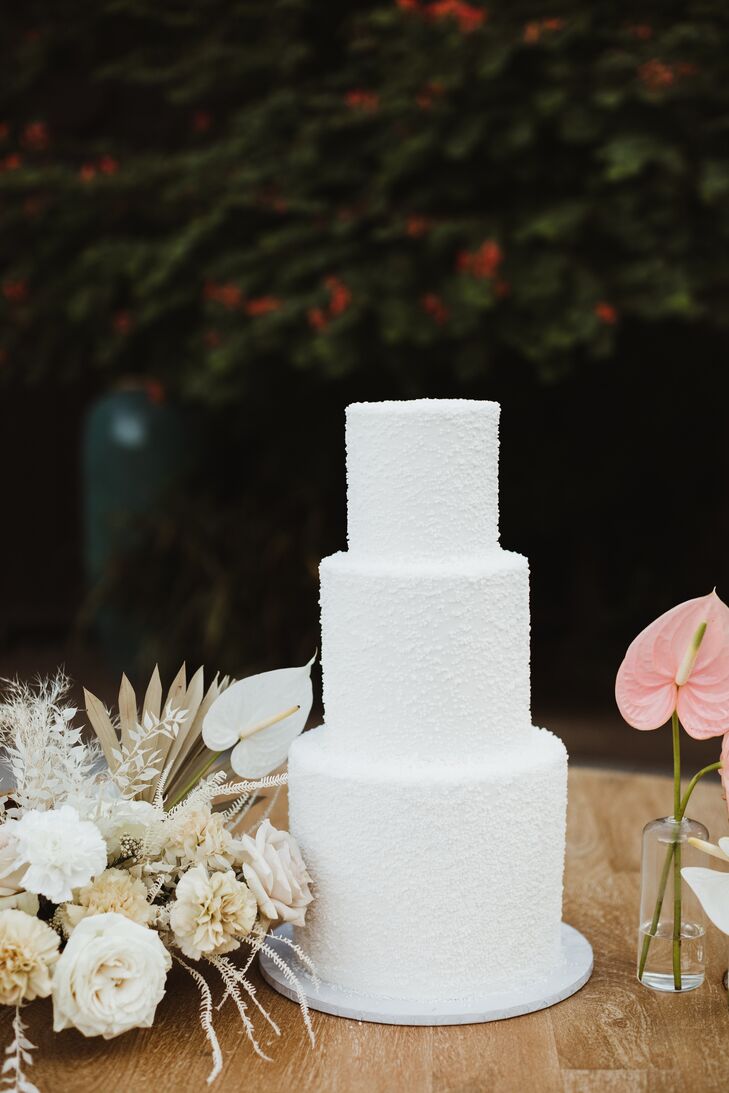 Modern White Cake for Palm Springs, California, Wedding