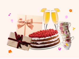 Bridal shower item collage