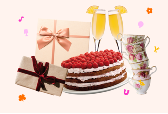 Bridal shower item collage