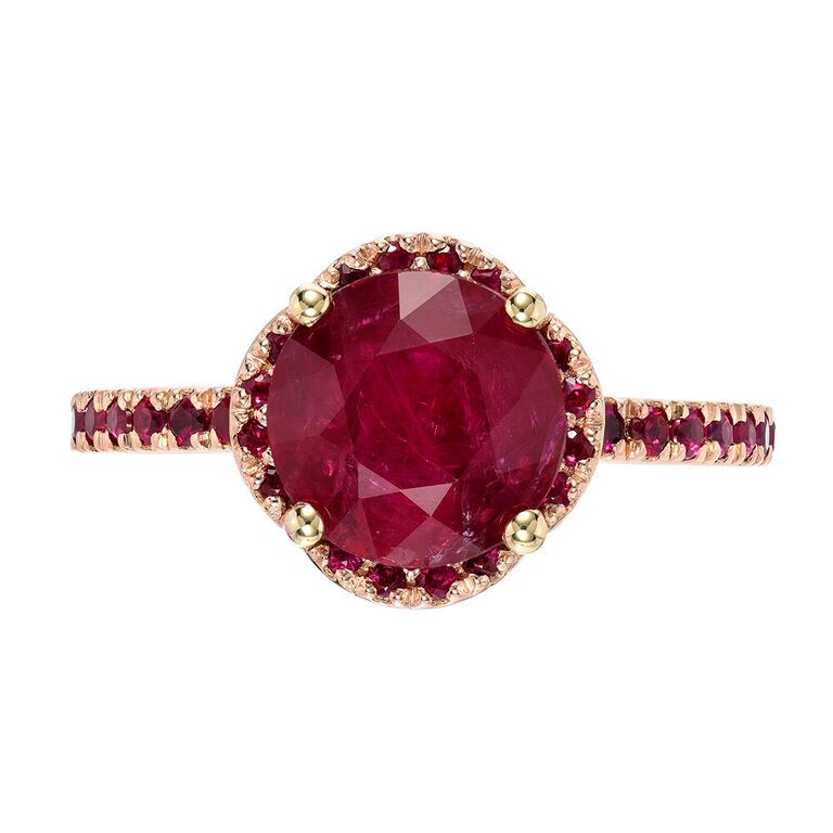 Astra Ruby Halo Engagement Ring