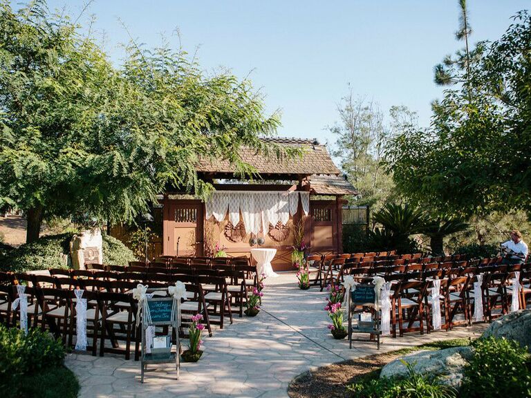 Garden wedding venue in San Diego, California.