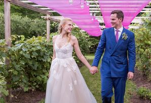 Ethereal Blush Lace Wedding Dress