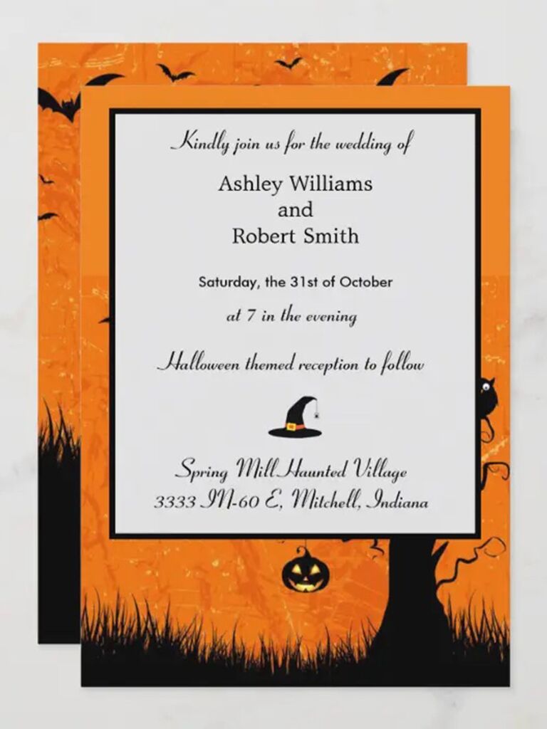 20 Spooky and Chic Halloween Wedding Invitations