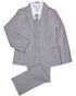 Little Tuxedos "Mason" Kids Light Grey Suit (5-Piece Set) Flower Girl Dress and Ring Bearer Outfit - thumbnail - 1