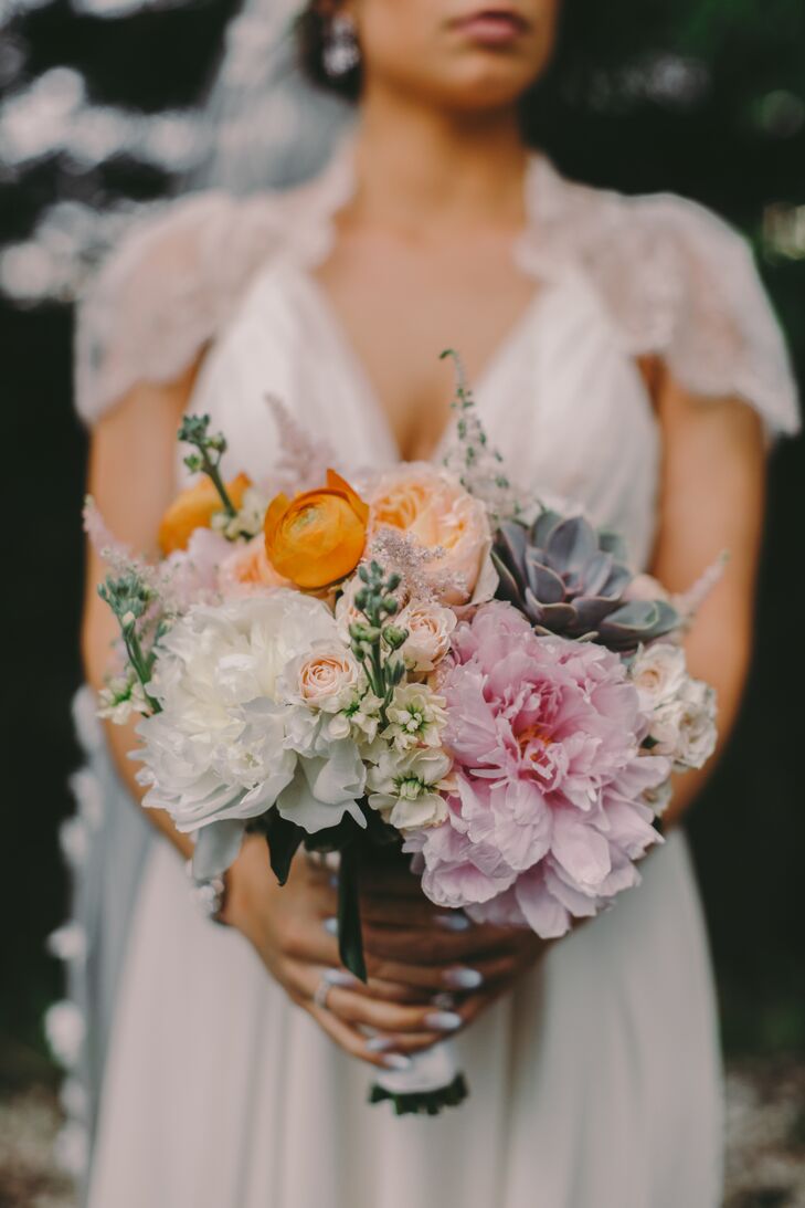 Colorful Giant Peony and Ranunculus Bouquet