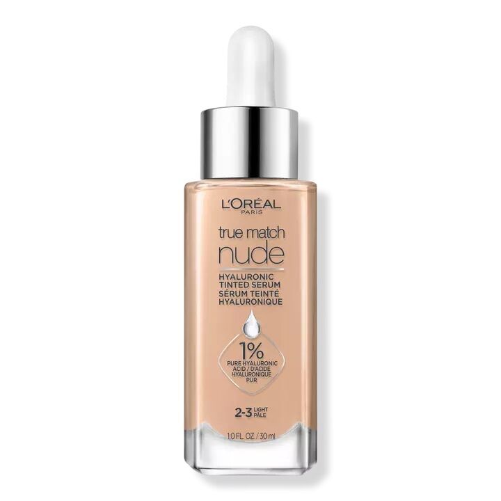L'Oreal True Match foundation in a glass bottle. 