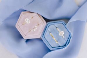 Diamond Engagement Rings in Velvet Boxes