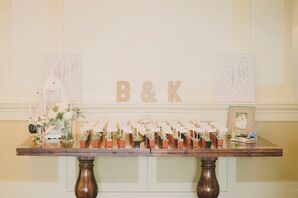Personalized Escort Card Station with Succulents