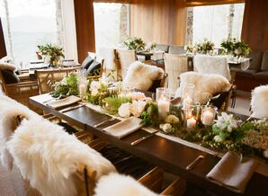 Rustic Faux Sheepskin Reception Decor