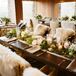 Rustic Faux Sheepskin Reception Decor