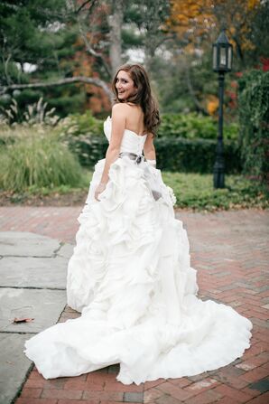 Bride in a Dramatic and Voluminous Maggie Sottero Wedding Dress