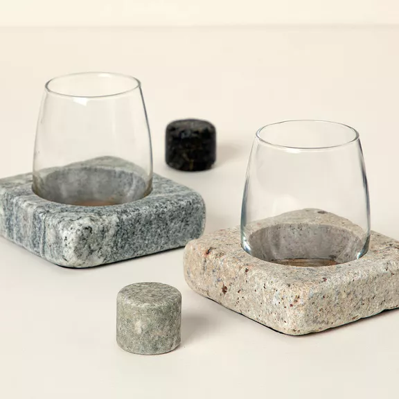 Wine-Chilling Coasters With Glasses from Uncommon Goods for your 15th wedding anniversary