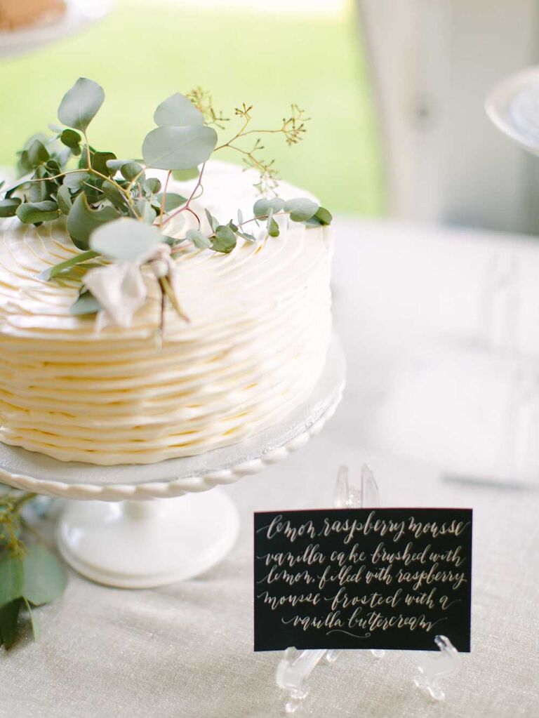 Small wedding cake with textured icing 