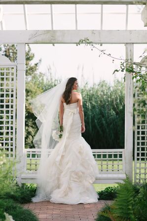 Layered Tulle Wedding Gown with Flowing Veil