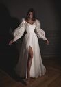 Olivia Bottega Shiny Wedding Dress Bree with a High Front Slit A-Line Wedding Dress - thumbnail - 1