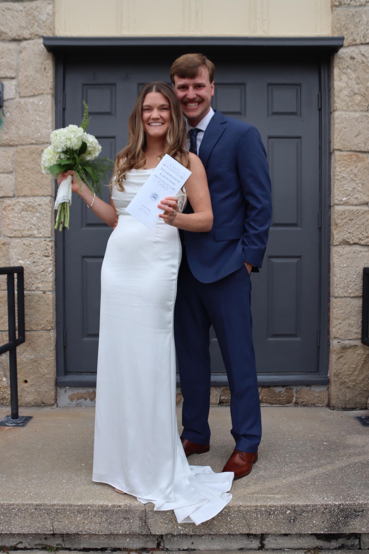 Exactly one year after we officially started dating, we got married!