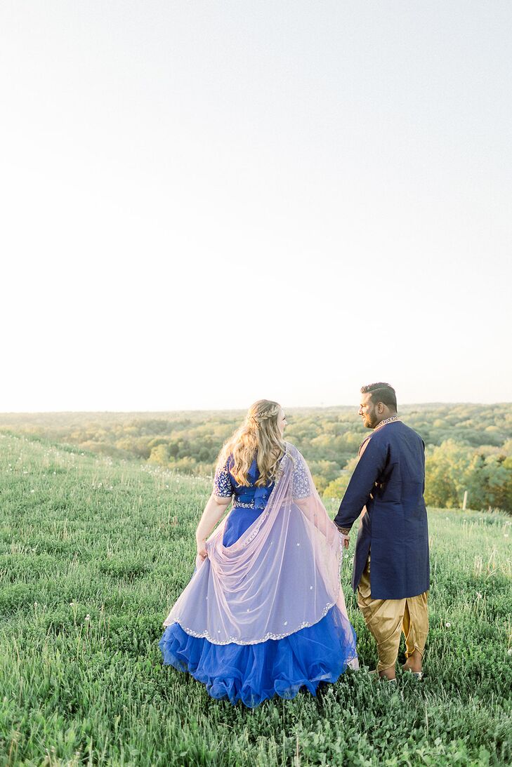 Couple Enjoying Golden Hour At Wedding in Wisconsin