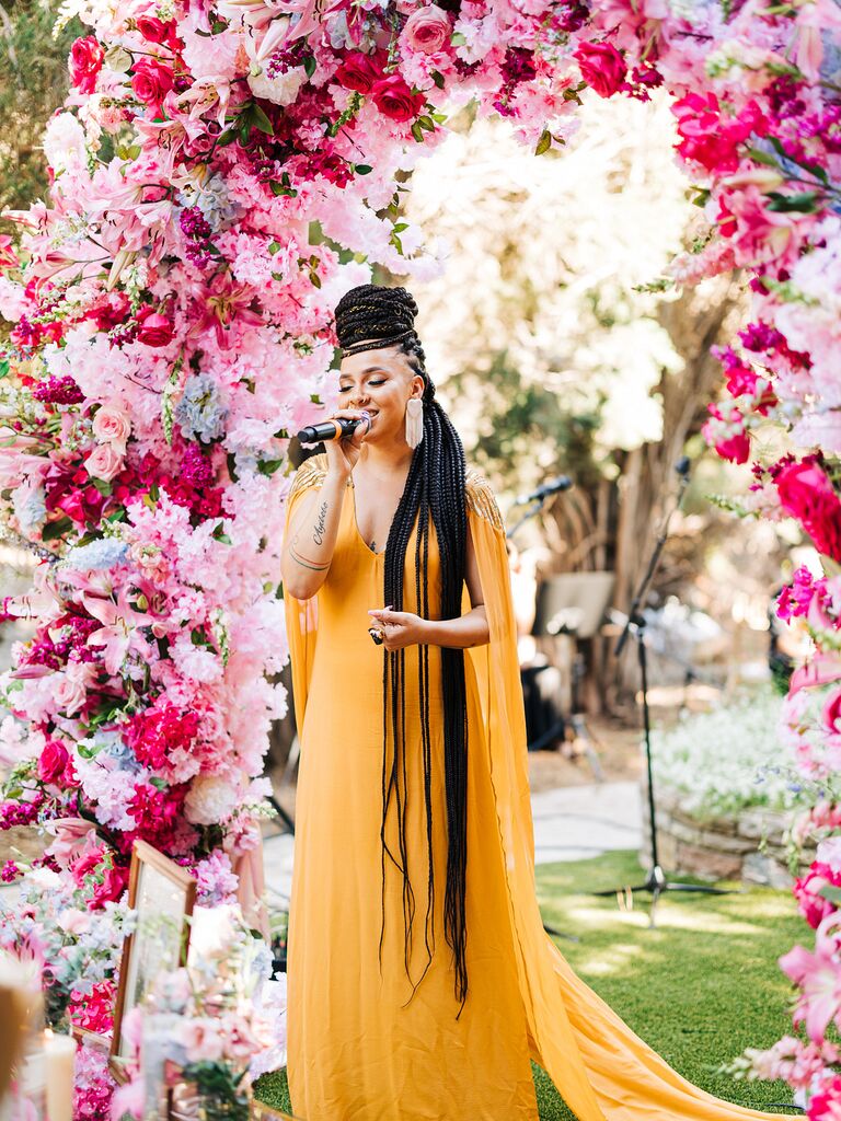 A floral archway for your maximalist wedding decor