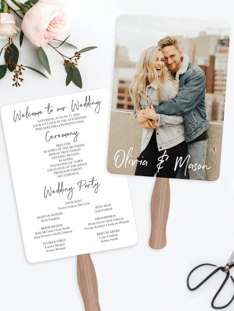 Creative Union Design printable photo wedding program fan