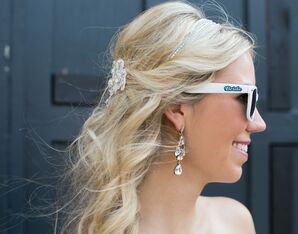 Half-Up Bridal Hairstyle with Loose Curls