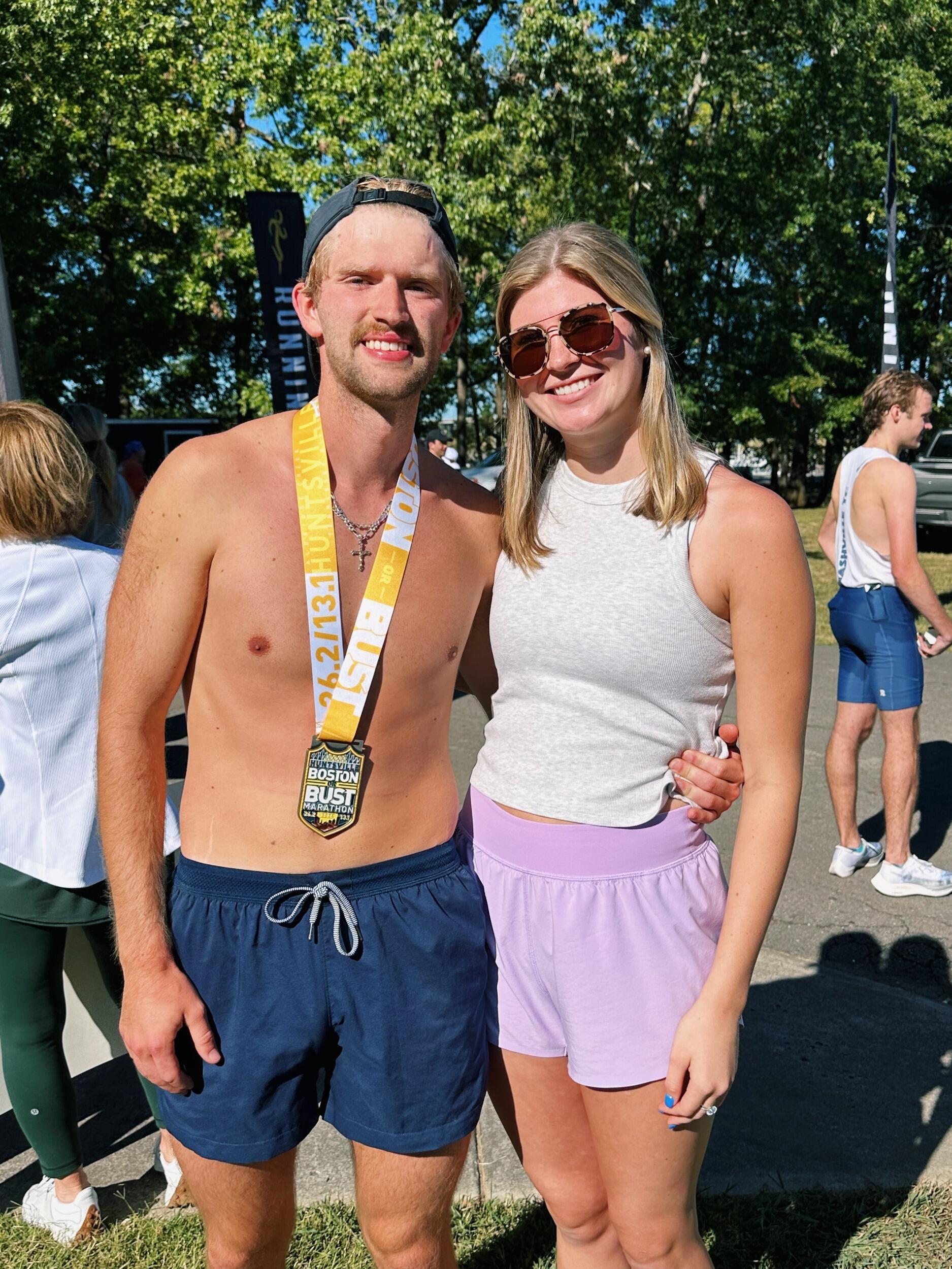 Preston ran his 2nd marathon in Huntsville! 